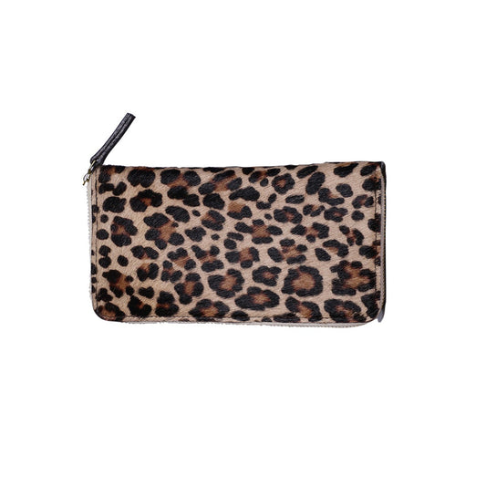 Cheetah Pattern Long Wallet-Pure Leather