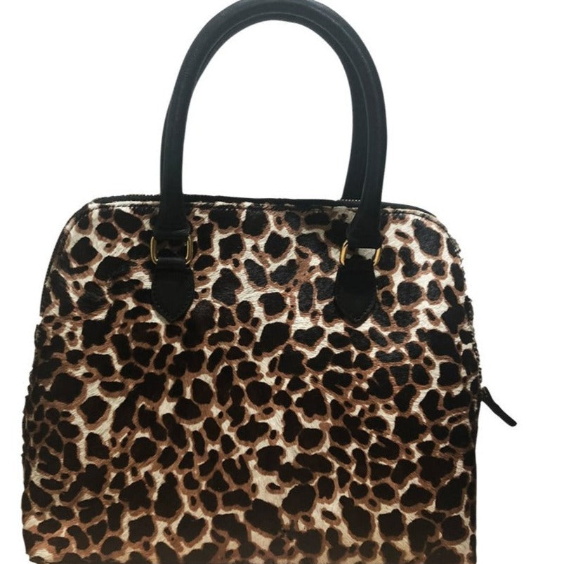 Pochette Half Moon Bag (Brown Cheetah Pattern)-Pure Leather