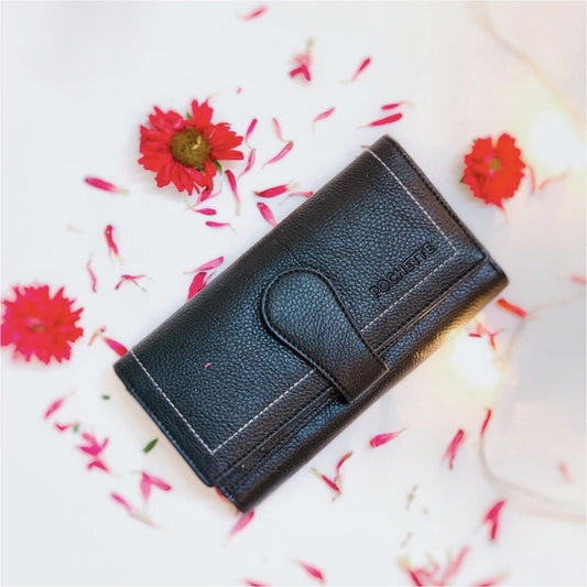 Pochette Bi-Fold Clutch Wallet(Black) - wallets