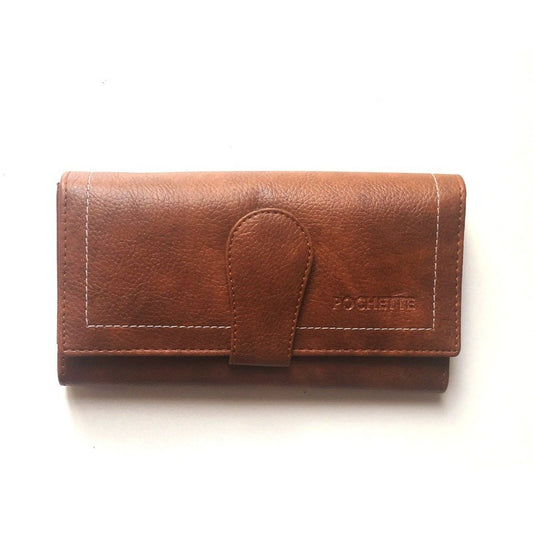 Pochette Bi-Fold Clutch Wallet(Brown) - wallets