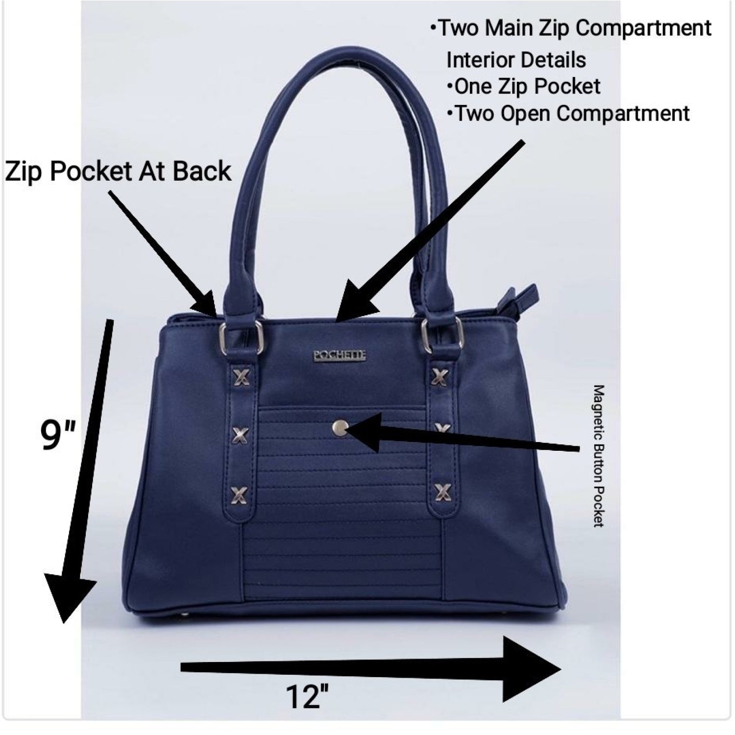 Pochette Elite Blue Handbag. - HANDBAGS