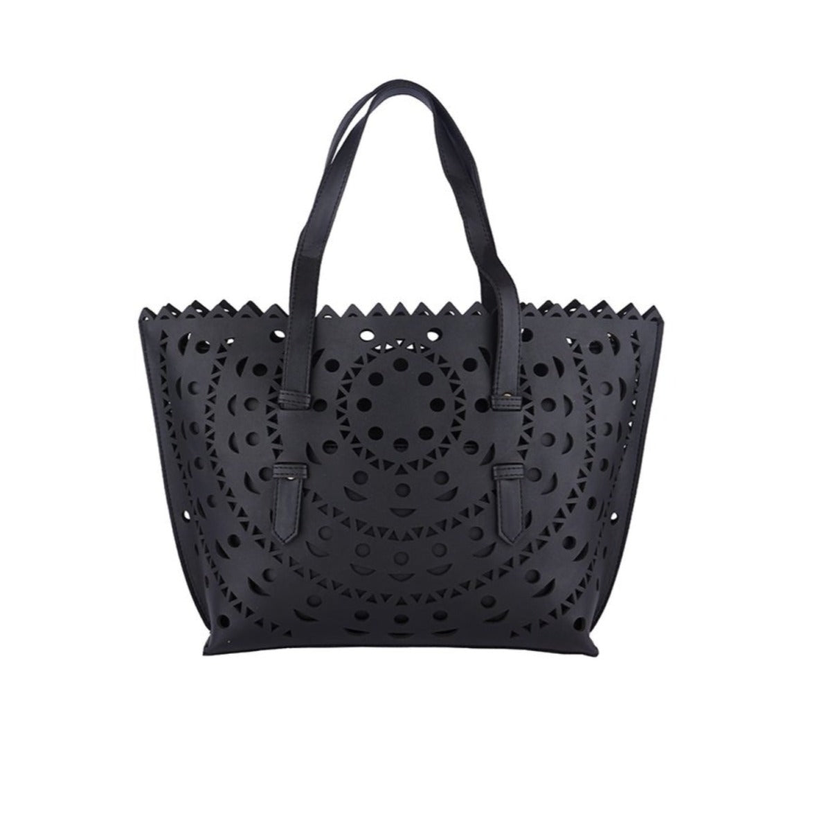 Pochette Laser-Cut Tote(Black) - tote bag,shoulder bag